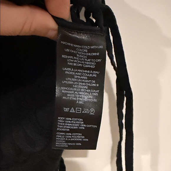 Lightly worn Free People Black Lace Crop Top with tie sides size S - Picture 4 of 10